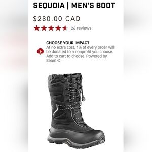BAFFIN Sequoia Men's Black Snow Boots US 7 / WOMENS US 9